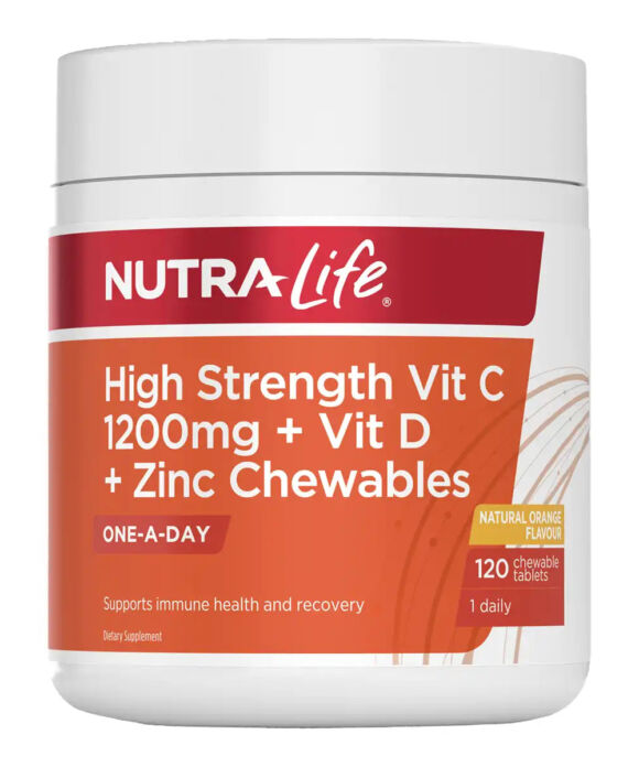 High Strength Vit C 1200mg + Vit D + Zinc Chewables
